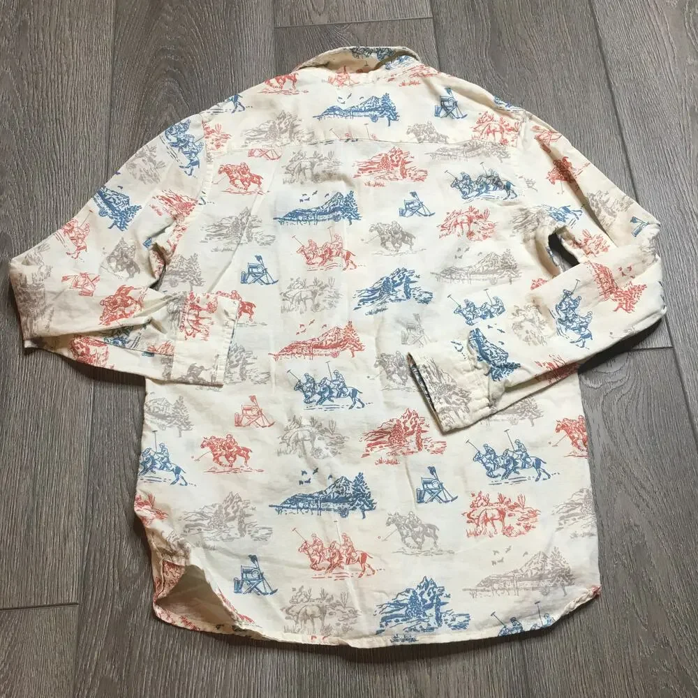 U.S. Polo Assn. Kids Boys Printed Casual Short Long Sleeve Multicolor Small